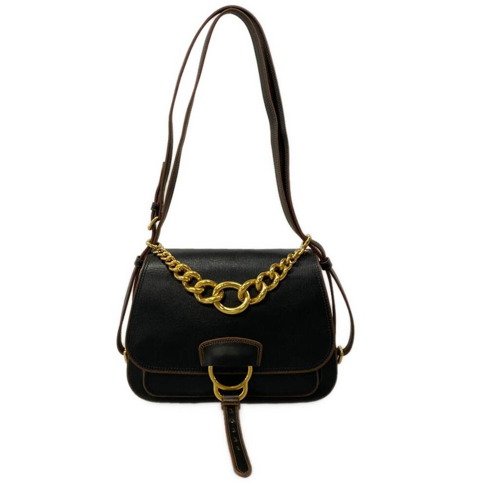 Miu Miu Dalia Shoulder Bag Black Brown